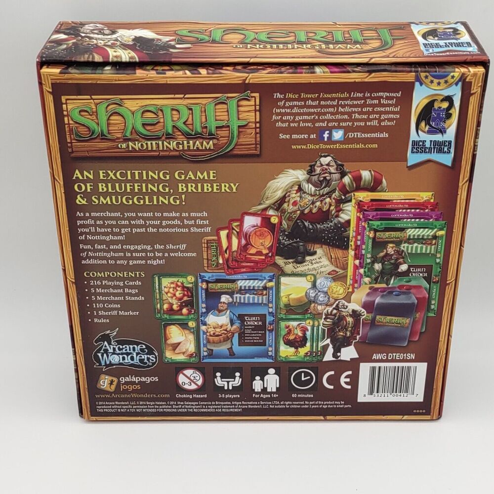 Sheriff of Nottingham Board Game 2014 Edition Arcane Wonders - 100% Complete - Picture 2 of 6